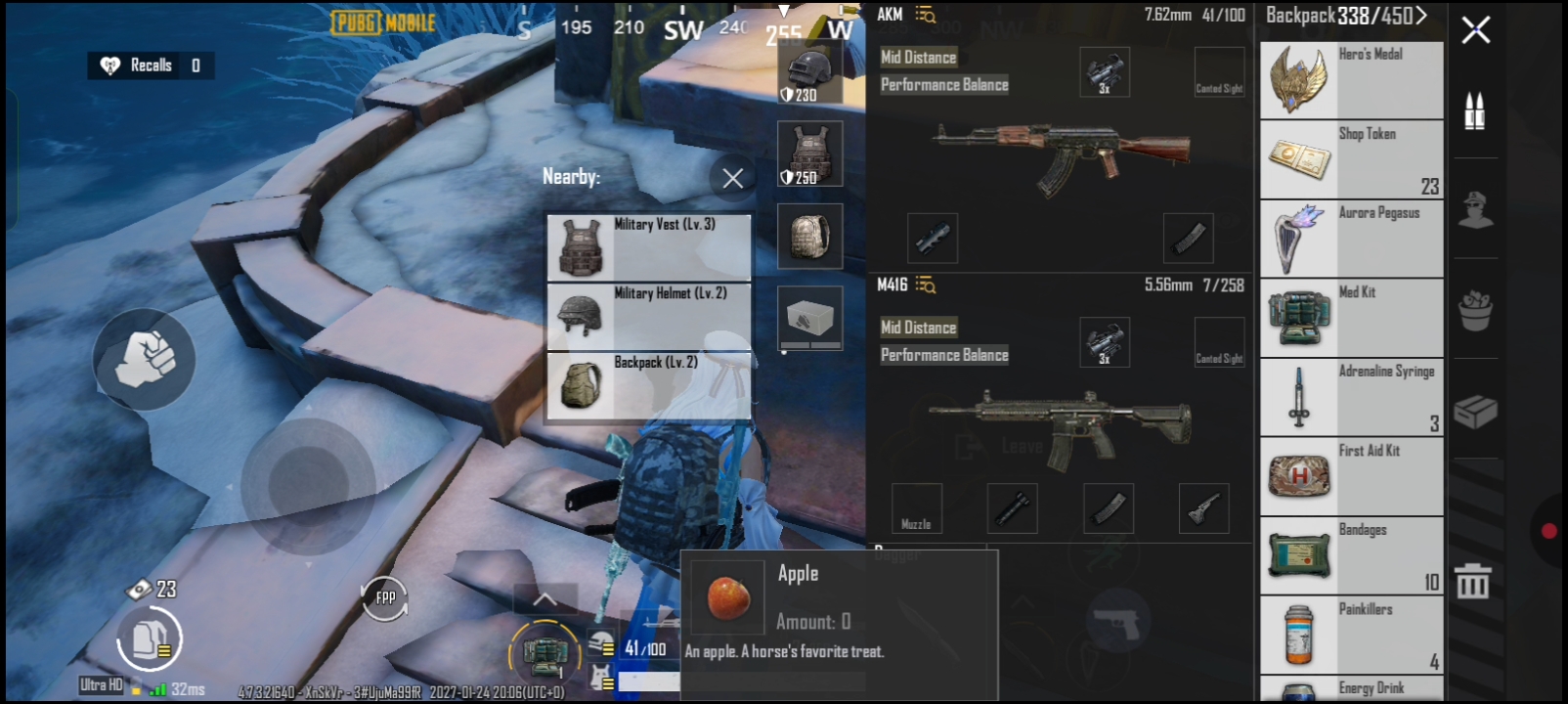 BGMI Winter Theme Mode chest collection gameplay and Snake Boss rewards