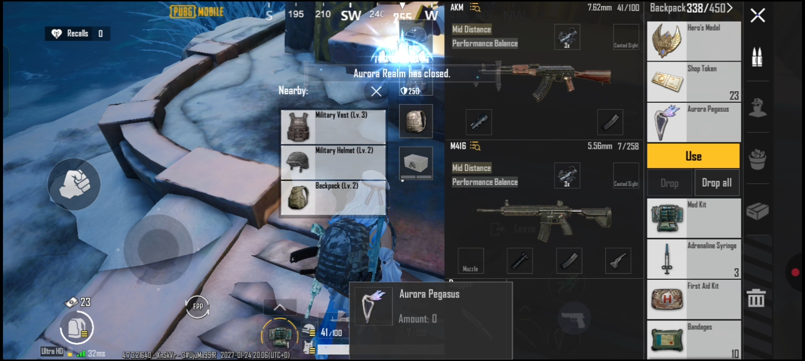 Aurora Pegasus flying horse in PUBG MOBILE 4.7 update with glowing wings