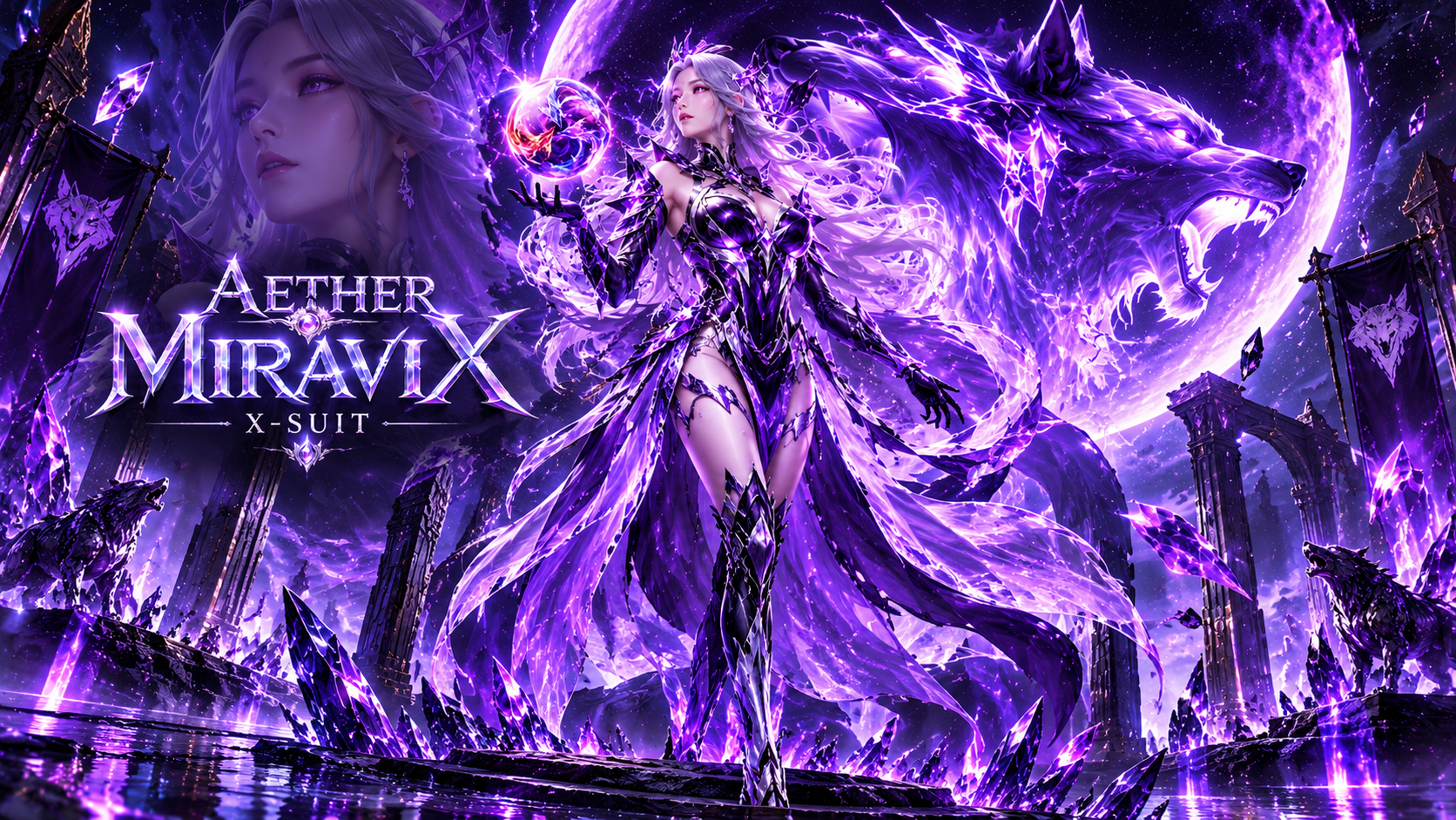 Aether Miravix purple X-Suit in PUBG MOBILE and BGMI