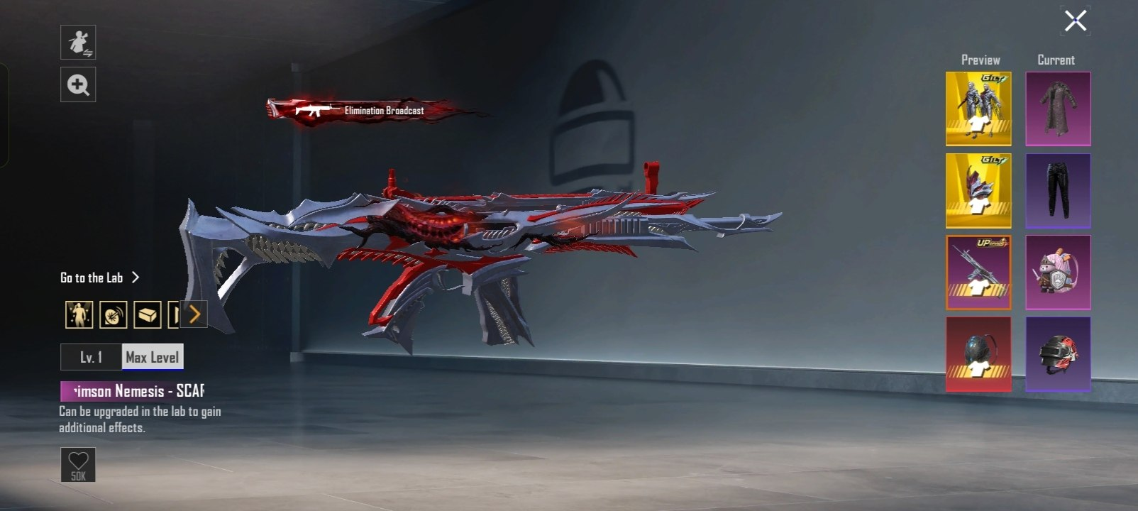 Bloodstained Nemesis Scar-L, known as Crimson Nemesis in BGMI, preview 1
